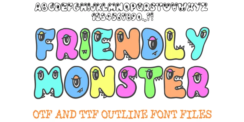 Friendly Monster Font by squeebcreative by squeebcreative — Decorative Font