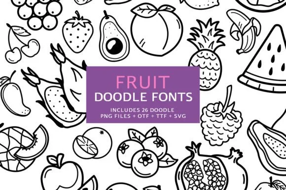 Fruit Doodle by digitalplannerland — Dingbats Font