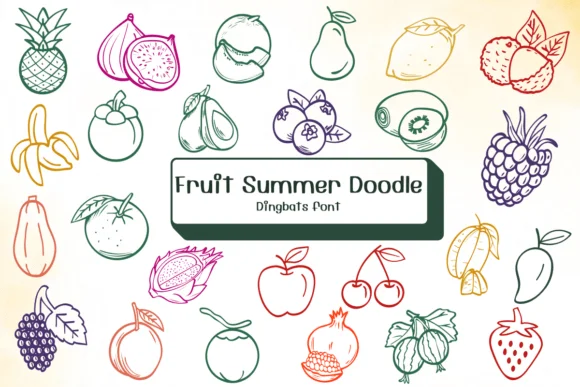 Fruit Summer Doodle by Ketsarin — Dingbats Font