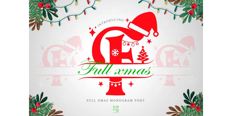 Full Xmas Monogram Font by keng graphic by keng graphic — Decorative Font