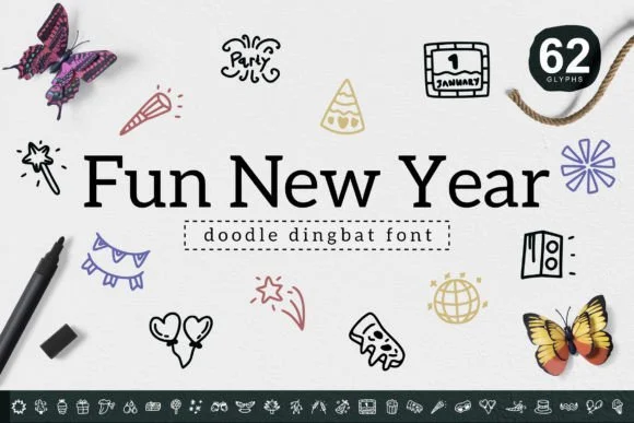 Fun New Year by YandiDesigns — Dingbats Font