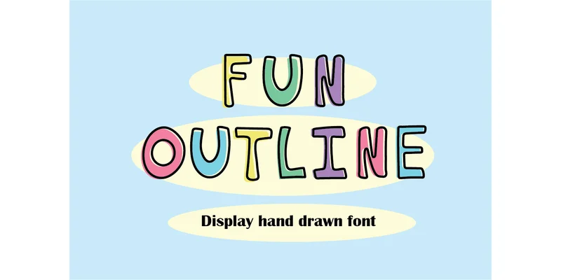 Fun Outline Font by Oatmeal — Display Font