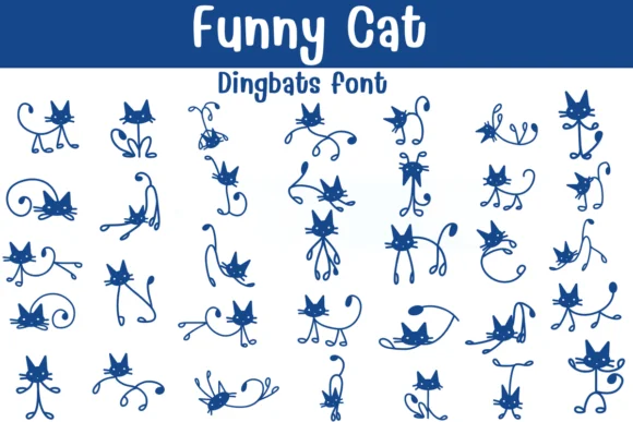 Funny Cat by Sontaya — Dingbats Font