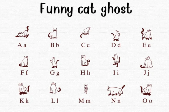 Funny Cat Ghost by Nongyao — Dingbats Font — thumbnail 2