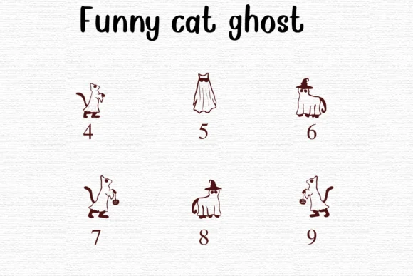 Funny Cat Ghost by Nongyao — Dingbats Font — thumbnail 4