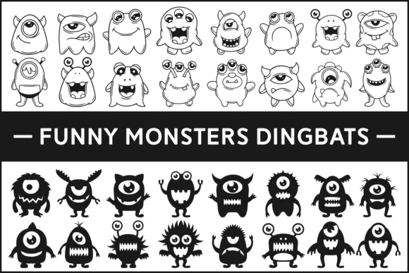 Funny Monsters by Creative Fabrica Fonts — Dingbats Font