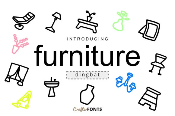 Furniture Doodle by CrafterFonts — Dingbats Font