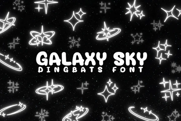 Galaxy Sky by Chonada — Dingbats Font