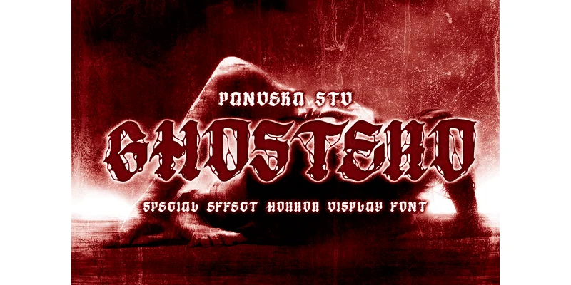 Ghostero Font by pandekastudio by pandekastudio — Blackletter Font