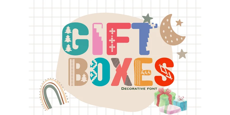 Gift Boxes Font by PJ Fonttein by PJ Fonttein — Decorative Font
