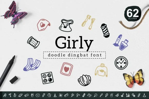 Girly by YandiDesigns — Dingbats Font