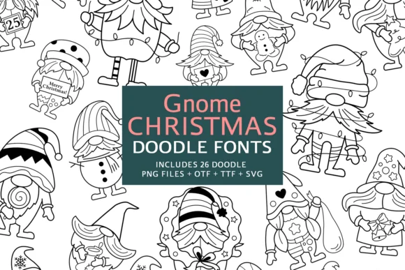 Gnome Christmas Doodle by digitalplannerland — Dingbats Font