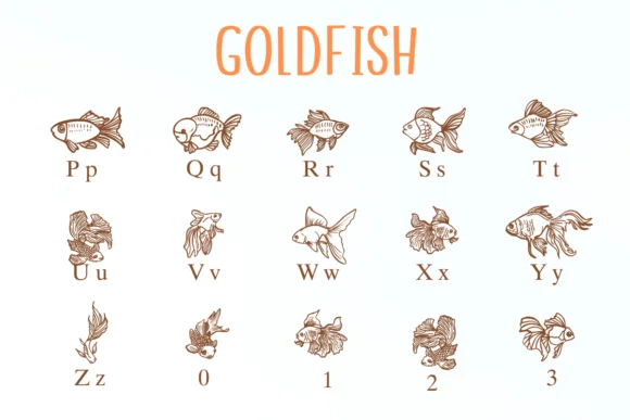 Gold Fish by Nongyao — Dingbats Font — thumbnail 3
