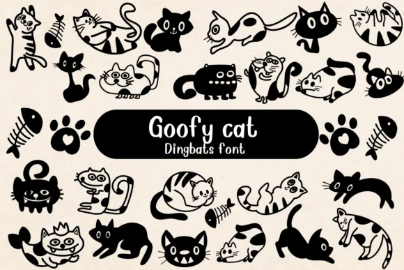 Goofy Cat by Nongyao — Dingbats Font