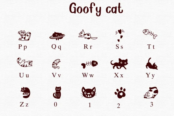 Goofy Cat by Nongyao — Dingbats Font — thumbnail 3