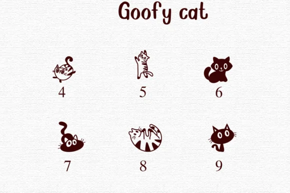 Goofy Cat by Nongyao — Dingbats Font — thumbnail 4