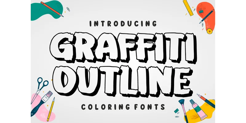 Graffiti Outline Font by anamalmusyaffaCreative by anamalmusyaffaCreative β Display Font