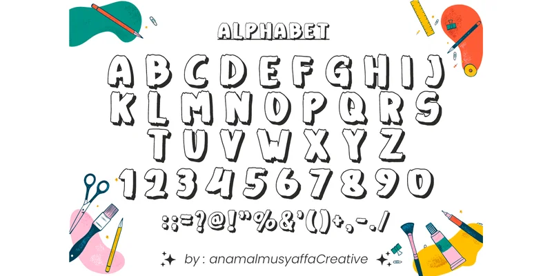 Graffiti Outline Font by anamalmusyaffaCreative by anamalmusyaffaCreative — Display Font — thumbnail 4