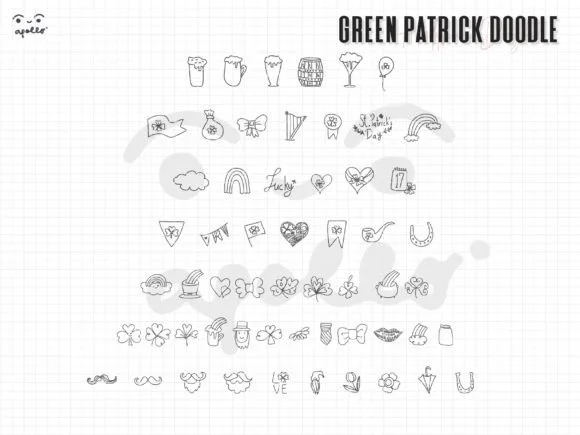 Green Patrick Doodle by Apollo no.64 — Dingbats Font — thumbnail 3