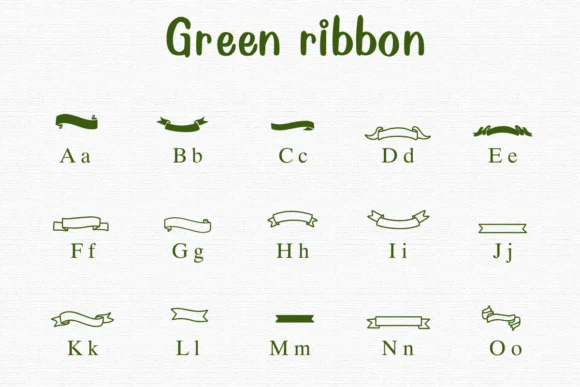 Green Ribbon by Nongyao — Dingbats Font — thumbnail 2
