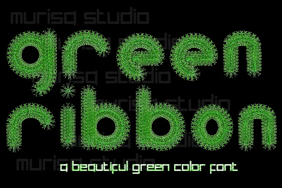 Green Ribbon by murisa.studio — Color Fonts Font