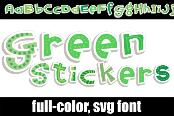 Green Stickers by Illustration Ink — Color Fonts Font