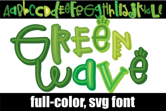 Green Wave by Illustration Ink — Color Fonts Font