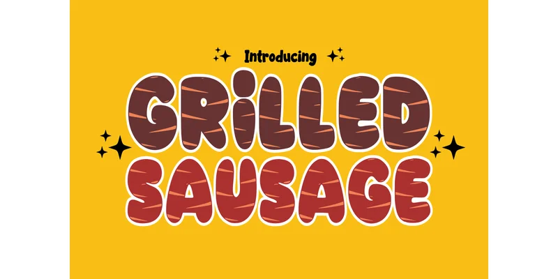 Grilled Sausage Font by anamalmusyaffaCreative by anamalmusyaffaCreative — Decorative Font