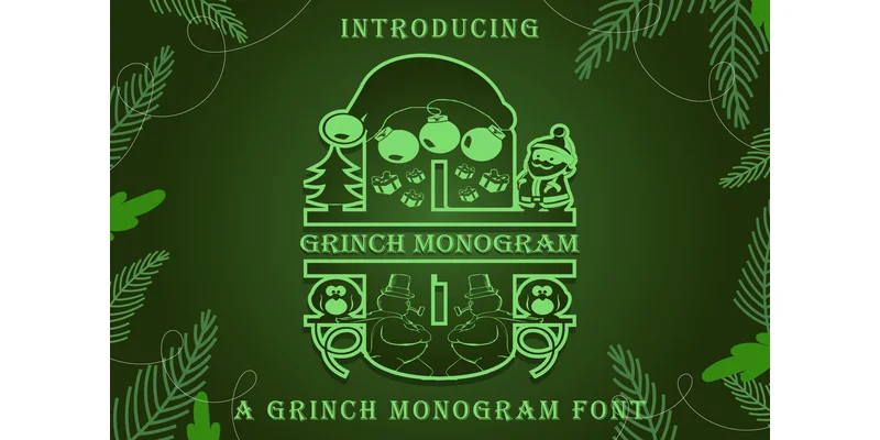 Grinch Monogram Font by Kido Studio by Kido Studio โ Decorative Font