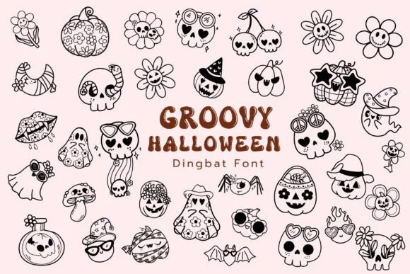 Groovy Halloween by Pui Art — Dingbats Font