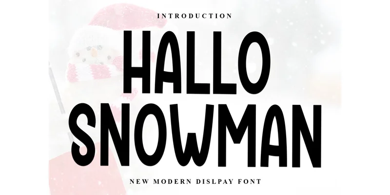Hallo Snowman Font by FreshTypeINK — Display Font