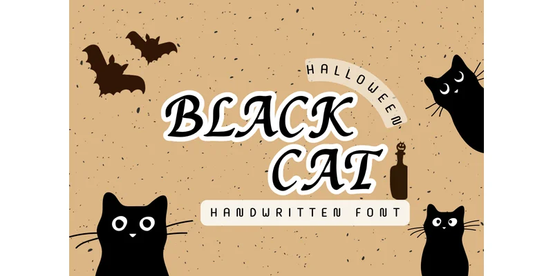 Halloween Black Cat Font by Suphitchaya — Display Font