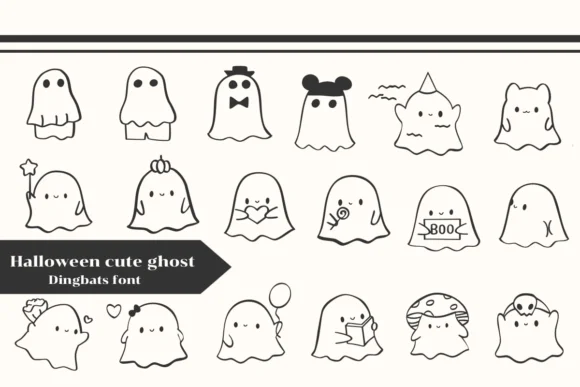 Halloween Cute Ghost by Apiwat Type — Dingbats Font