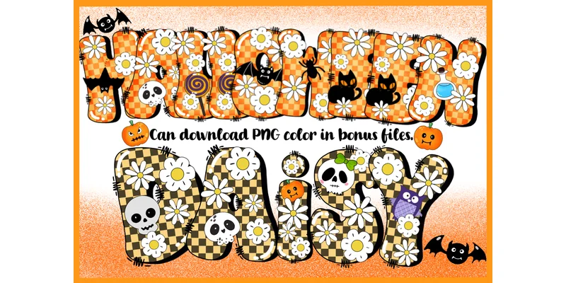 Halloween Daisy Font by Itme_digitalart by Itme_digitalart — Decorative Font