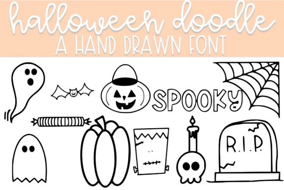 Halloween Doodle by Fairways and Chalkboards — Dingbats Font