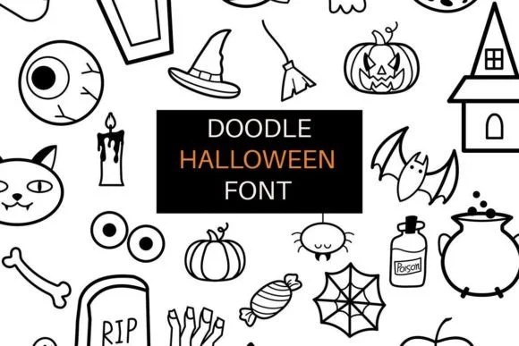 Halloween Doodle by digitalplannerland — Dingbats Font