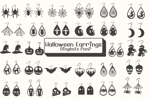 Halloween Earrings by Ketsarin — Dingbats Font