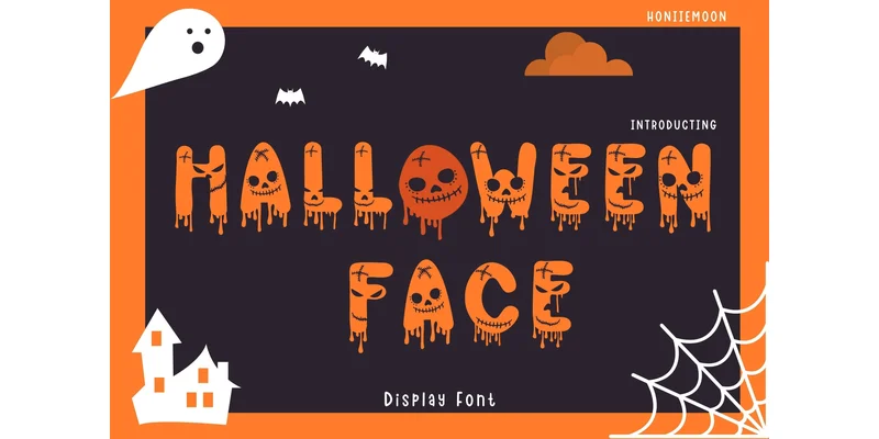 Halloween Face Font by Honiiemoon by Honiiemoon — Decorative Font