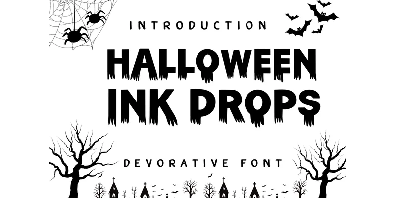 Halloween Ink Drops Font by Natchuta by Natchuta — Decorative Font