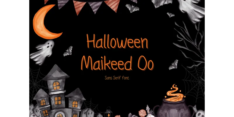 Halloween Maikeed Oo Font by TanoiCartoonist — Sans Serif Font