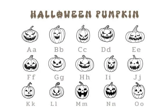 Halloween Pumpkin Doodle by Pui Art — Dingbats Font — thumbnail 2