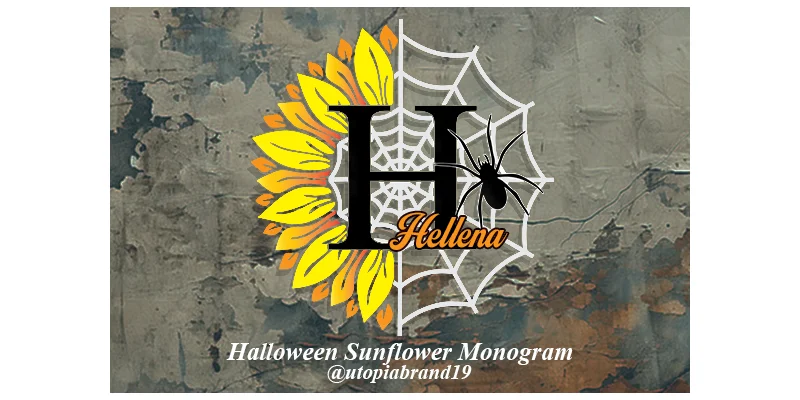 Halloween Sunflower Monogram Font by utopiabrand19 by utopiabrand19 — Decorative Font
