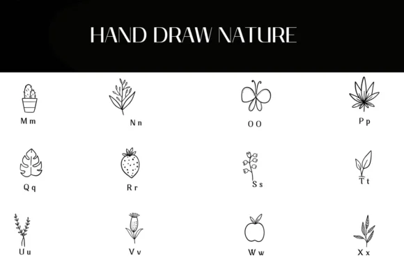 Hand Draw Nature by Heartcraft Atelier — Dingbats Font — thumbnail 3