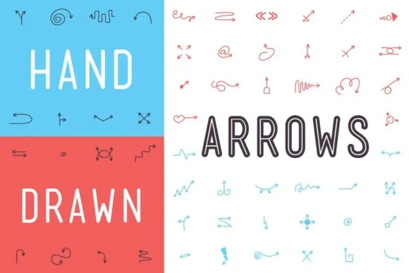 Hand Drawn Arrows by HipFonts โ Dingbats Font