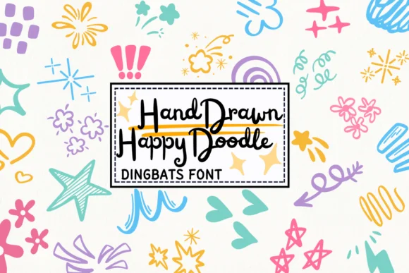 Hand Drawn Happy Doodle by PraewDesigns — Dingbats Font