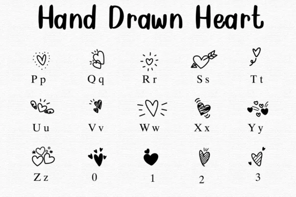 Hand Drawn Heart by Nongyao — Dingbats Font — thumbnail 3