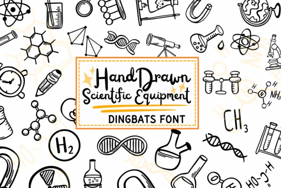 Hand Drawn Scientific Equipment by PraewDesigns — Dingbats Font