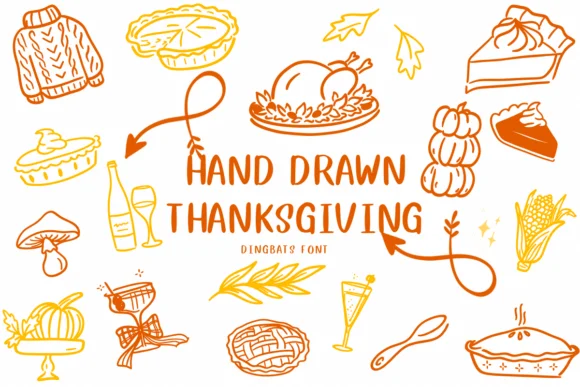 Hand Drawn Thanksgiving by CHANOK — Dingbats Font