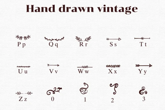 Hand Drawn Vintage by Nongyao — Dingbats Font — thumbnail 3