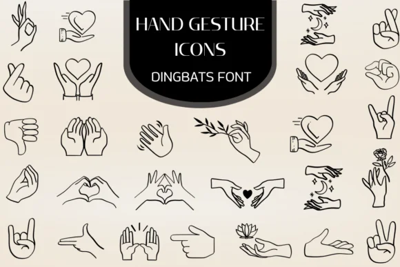 Hand Gesture Icons by Heartcraft Atelier — Dingbats Font